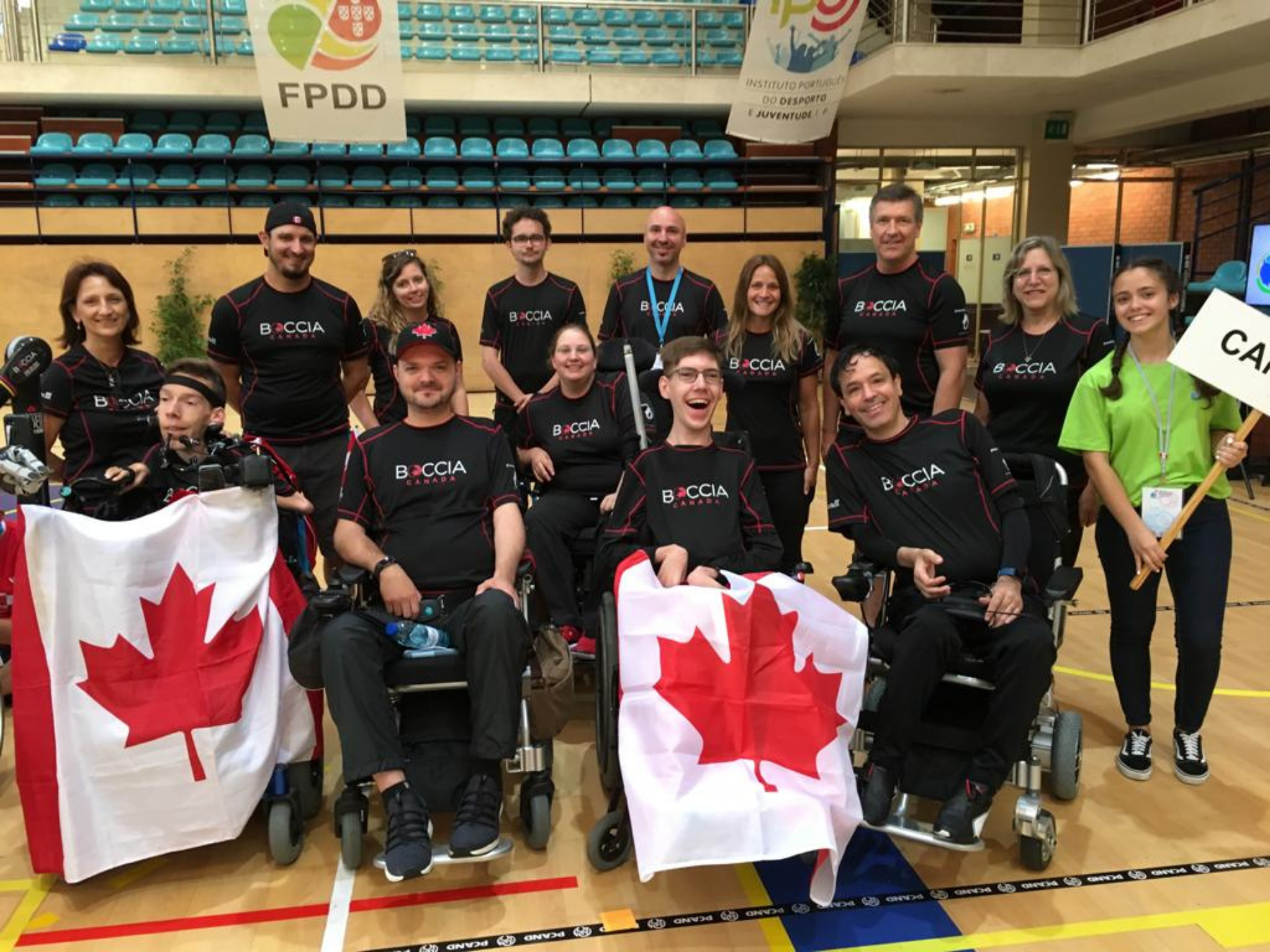The team representing Canada at the BISFed 2018 Povoa de Varzim World Open in Portugal | L'équipe représentant le Canada à l'Open mondial BISFed 2018 de Povoa de Varzim au Portugal