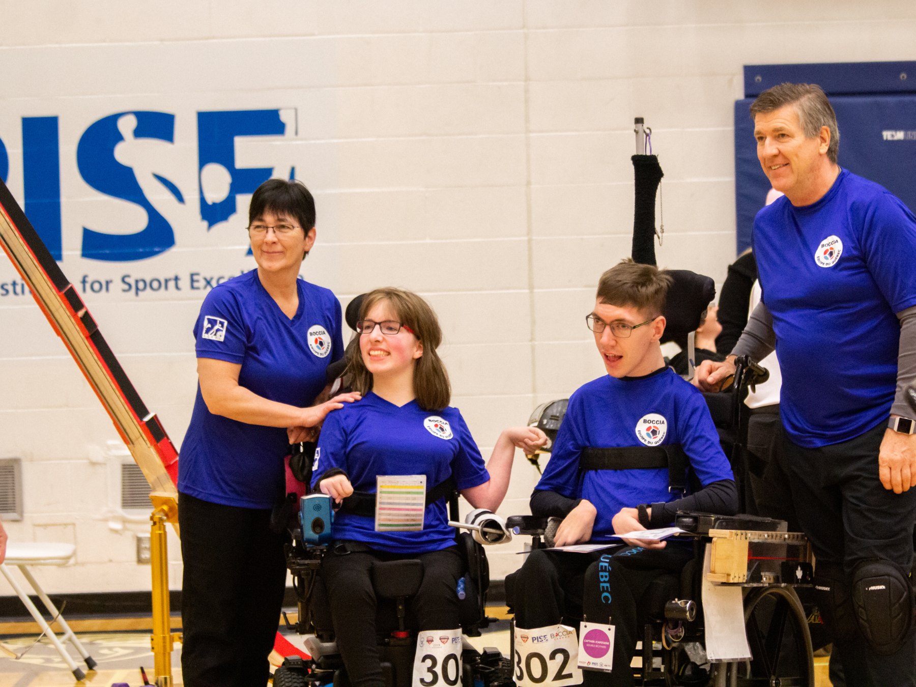 Marylou Martineau, Philippe Lord and their performance partners at 27th Canadian Boccia Championships | Marylou Martineau, Philippe Lord et leurs partenaires de performance au 27e Championnat canadien de boccia