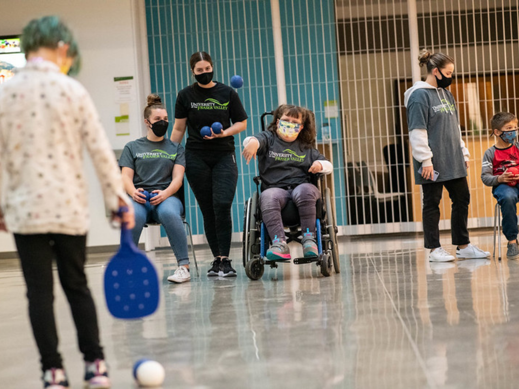 Kinesiology students help deliver a boccia program in British Columbia’s Fraser Valley