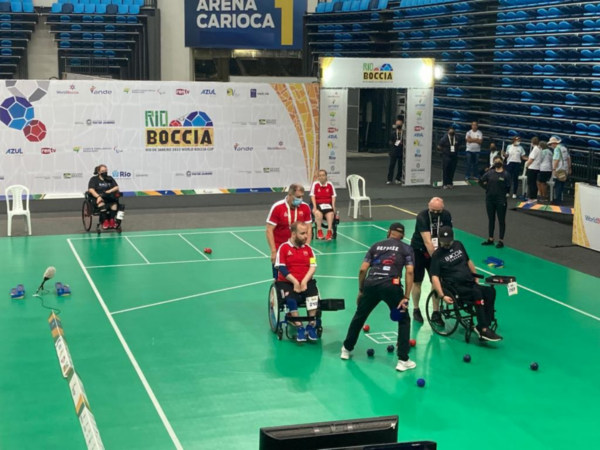 Canada and Slovakia in BC4 Pairs semi-final action in Rio de Janeiro, Brazil