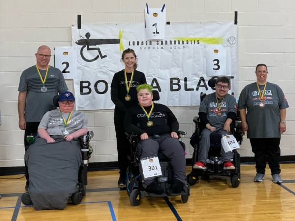 BC3 medalists with their performance partners after success at 2022 Boccia Blast |
